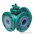 Manual WCB lined three-way flanged Ball Valves